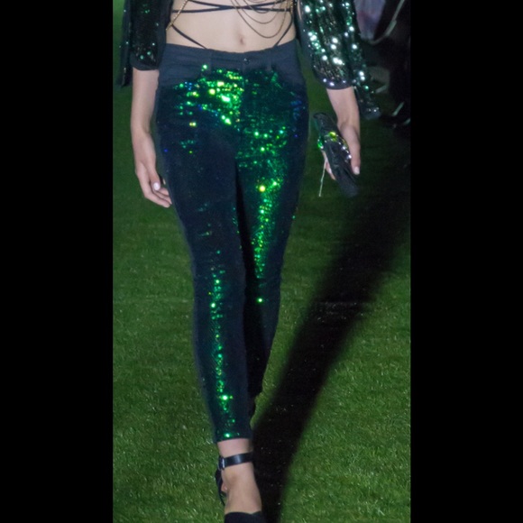 Topshop Jaime Holographic Iridescent Green Jegging - Picture 3 of 6